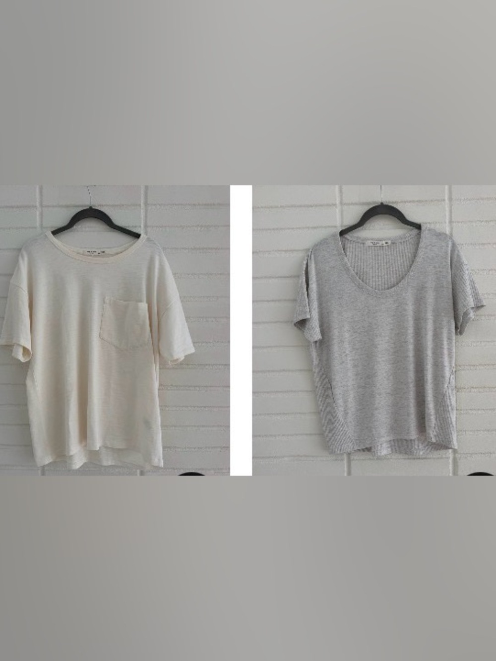 2 Rag and Bone Tees - EUC Cream & Gray
